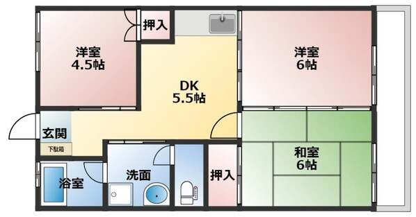 三好ビル（堀池）の物件間取画像